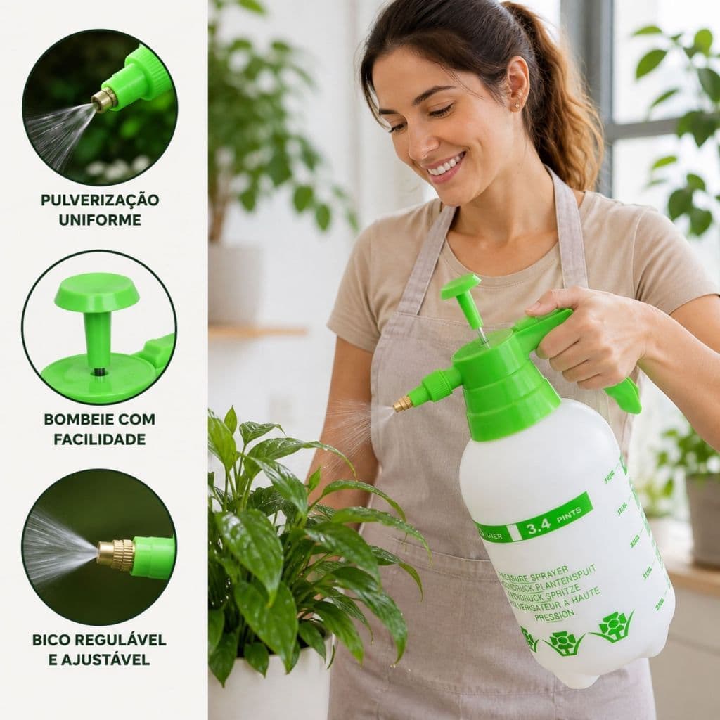 Borrifador Água Spray Pulverizador Gatilho Pressão Planta Jardim Vidro Limpeza Flores Rega Jardinagem