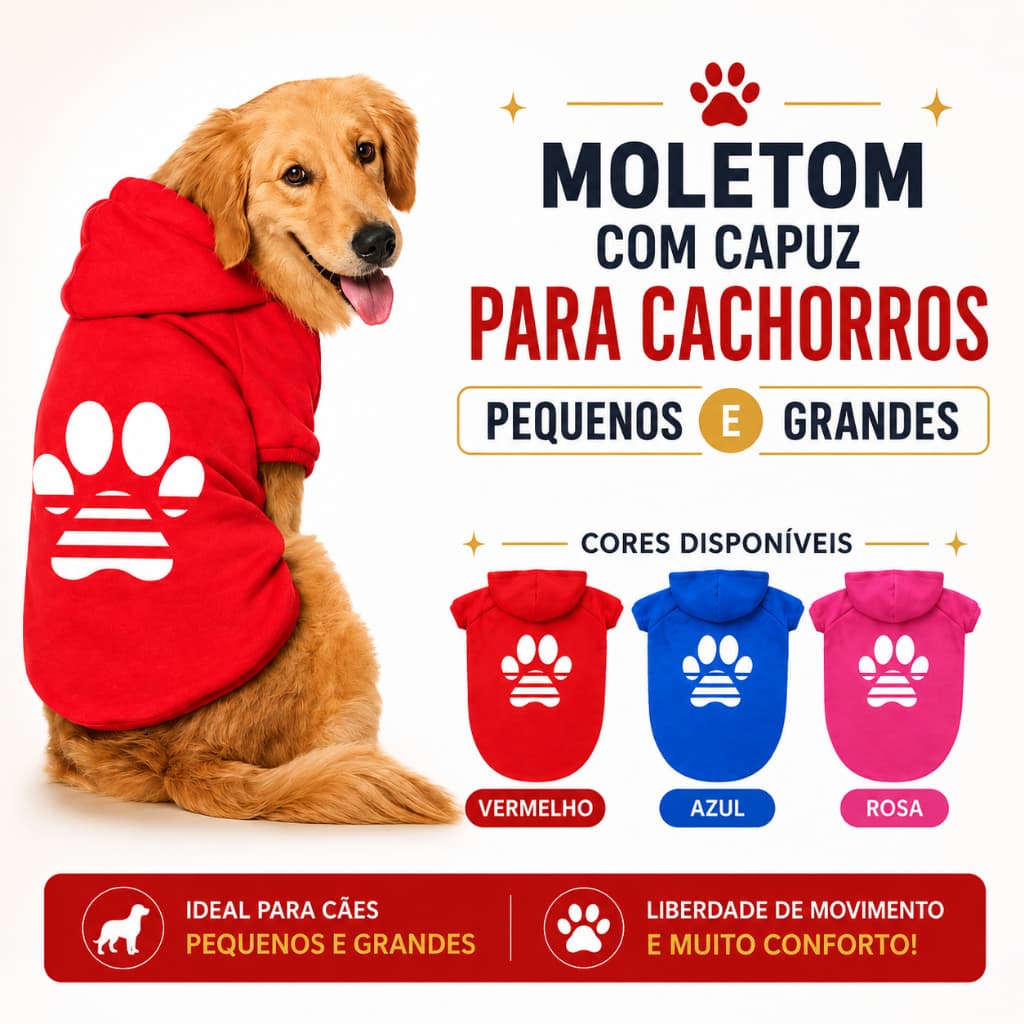 Roupinha Pet Moletom Flanelado Porte Pequeno e Grande Roupa Frio Inverno Casaco para Cachorro