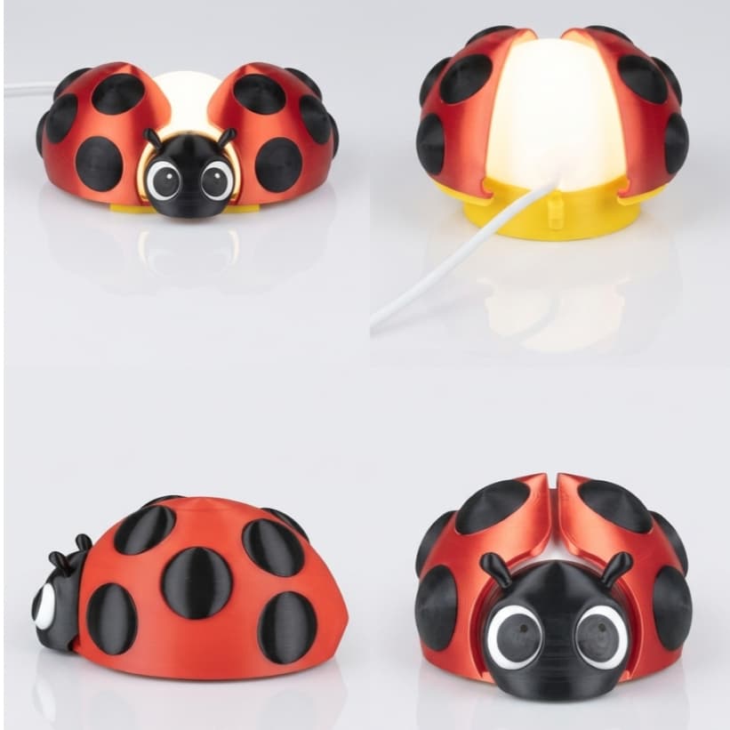 Luminária Joaninha LED Infantil Abajur Decoração Quarto Luz Noturna Suave