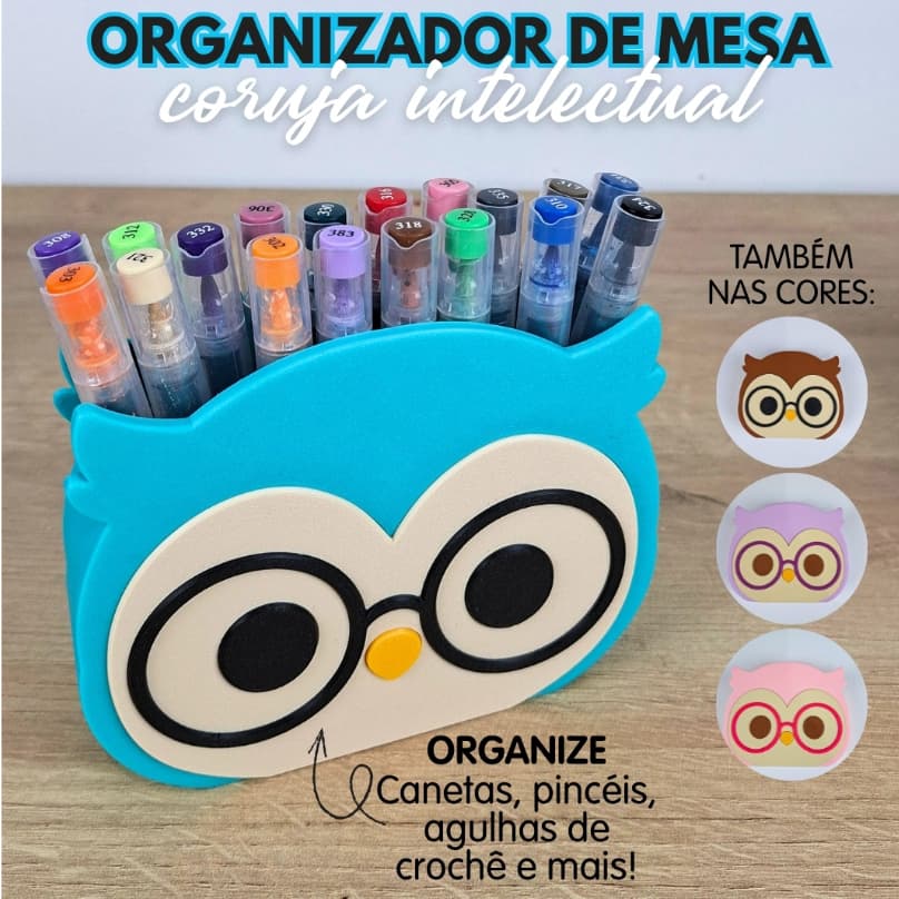 Porta Lápis | Porta Pincel | Porta Agulha de Crochê | Organizador de mesa | Organizador de escritório