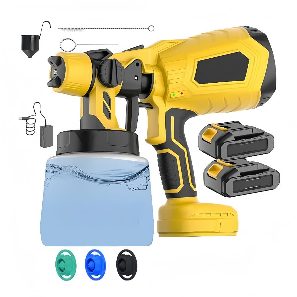 Pistola De Pintura 48v Recarregável 1.2L Pulverizador 2 Bateria Pulverizadora Spray Profissional Multifunções
