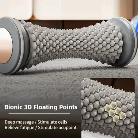 Massageador de Pés Reflexologia - Rolo Yoga Fáscia Plantar, Ergonômico