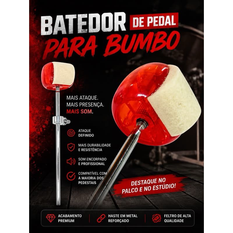 Batedor de Pedal Para Bumbo