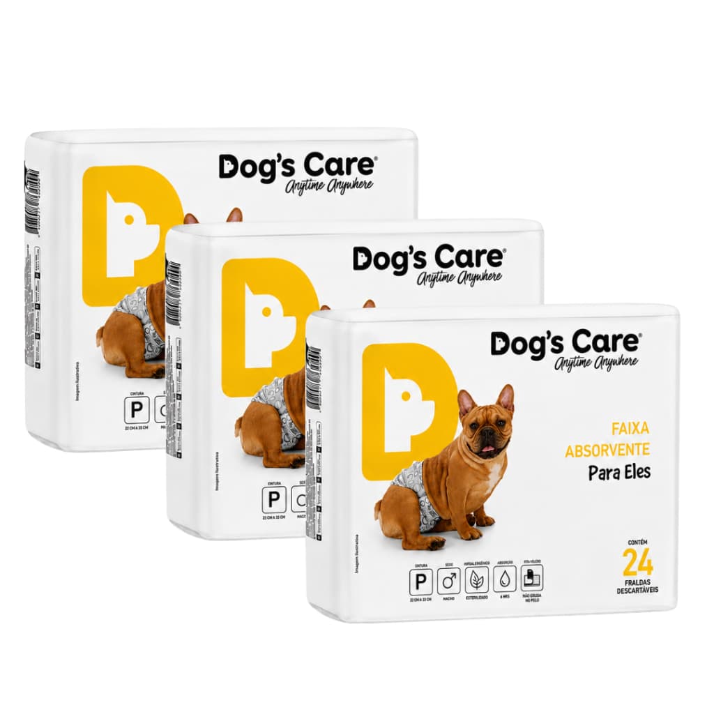 Fraldas Descartáveis p/ Cães Macho Dogs Care Tam P - 60 Unid
