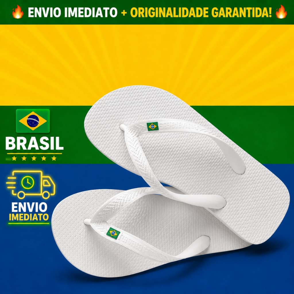 Havaiana com bandeirinha do Brasil Feminina Masculina Conforto e estilo Todos os Tamanhos