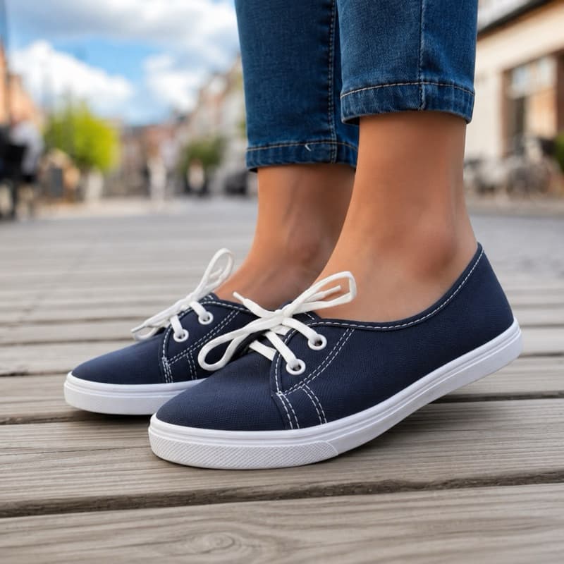 Sapatilha Feminina Casual Confortável com Cadarço Moda Básica Feminina Dia a Dia