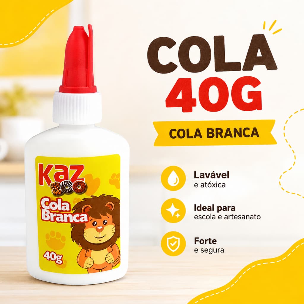Cola Branca liquida 40g KAS Escolar Escritório