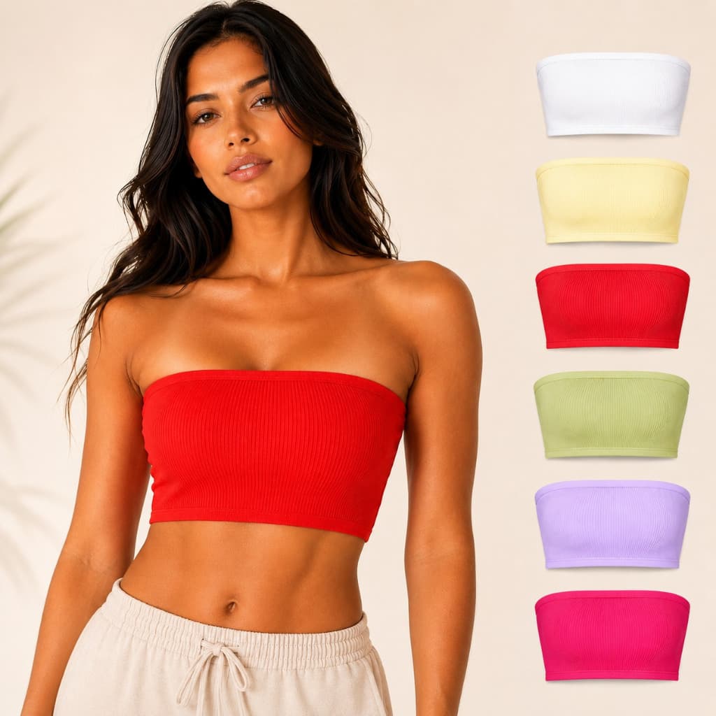 Kit 3 Top Cropped Feminino Tomara Que Caia Canelado