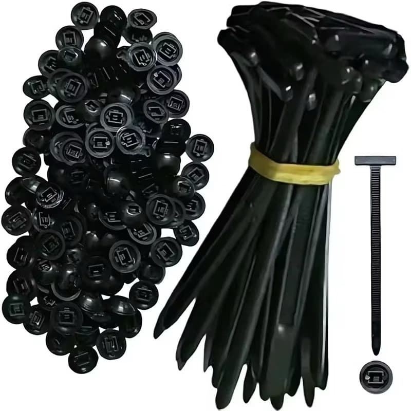 Kit 100/50/20 Abraçadeira Nylon Enforca Gato com Trava e fivela tipo T Automotivo Para Choque Para Lama Universal