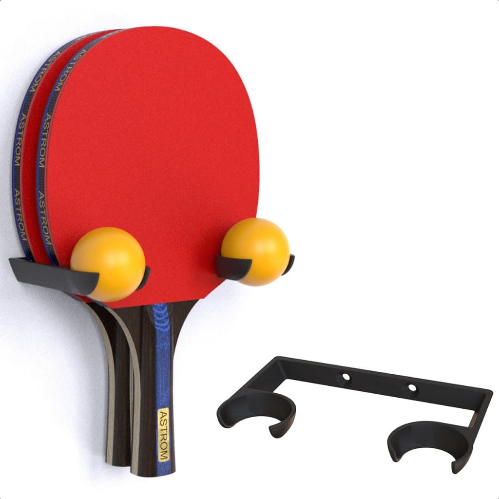 Suporte de Parede Raquetes Bolinhas Ping Pong Tênis de Mesa