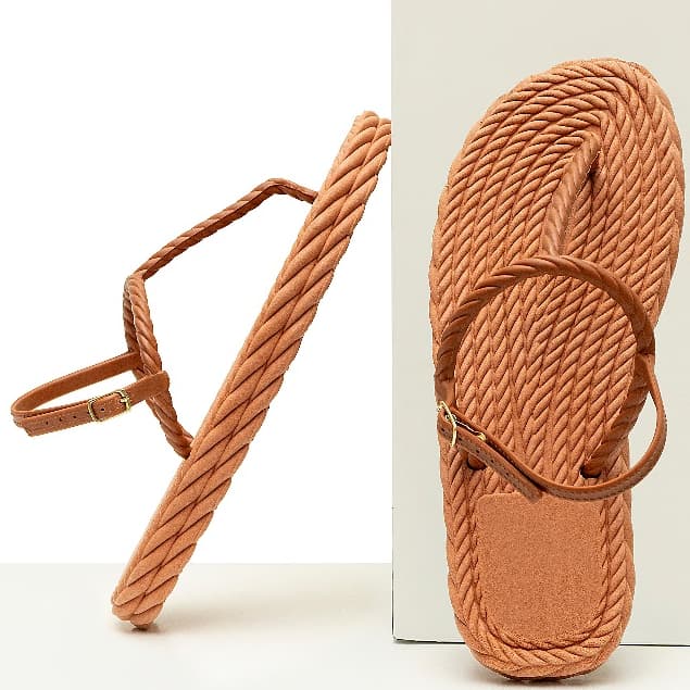 lançamento verão papete trançado com alça chinelo Nuvem Feminino sandália EVA 3 Tranças Plataforma Ortopédico Macio