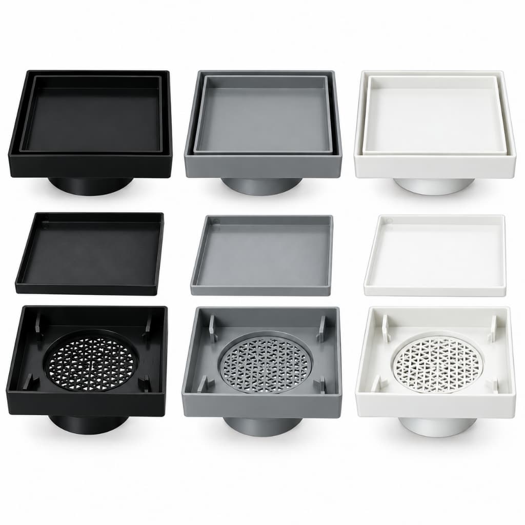 Kit Ralo Oculto Invisível 15x15cm Com Grade Anti-Inseto Seca Piso Porcelanato
