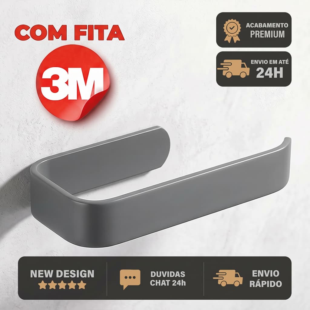 Suporte De Rolo De Papel Higiênico Acessórios Banheiro 3M Cola Adesiva