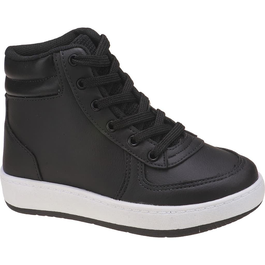 Tênis Cano Alto Infantil Preto e Branco