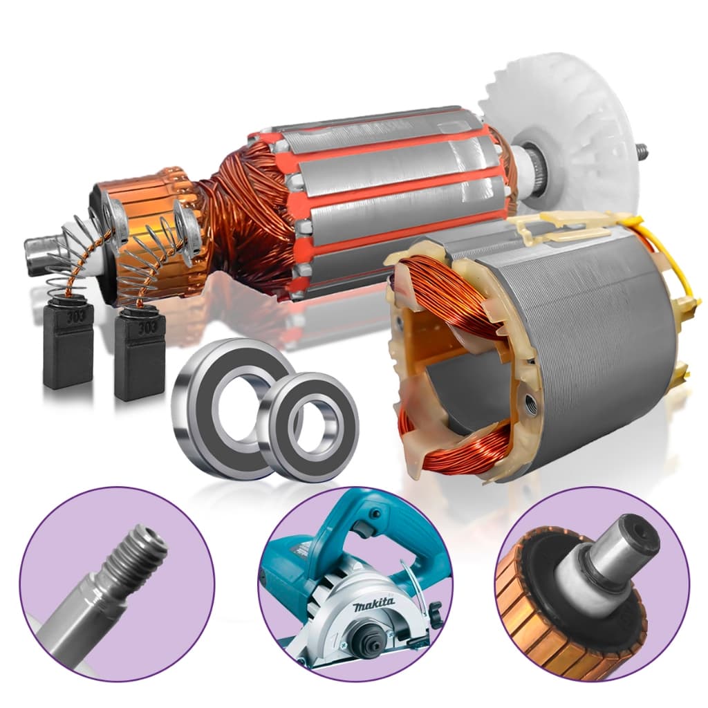 Induzido Bobina Carvão Rolamento Serra Mármore 4100NH3 MT410 MCC400 220/110V