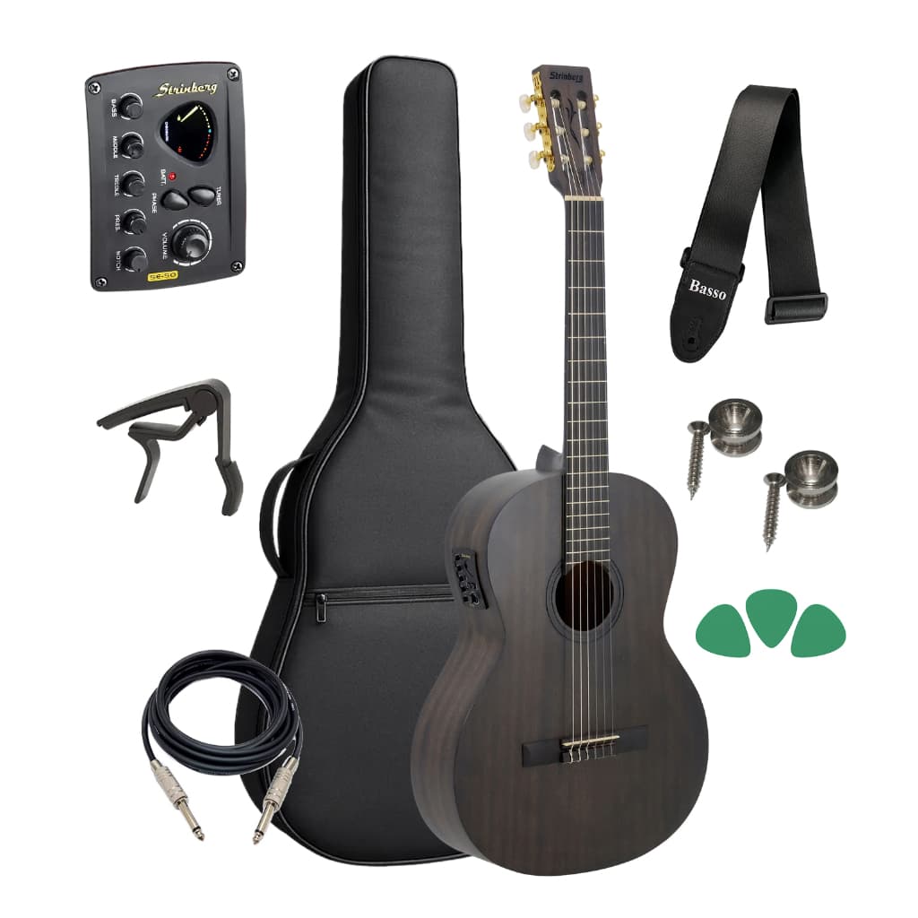 Violão Elétrico Strinberg Fs3c Nylon Tobacco Tos +acessorios
