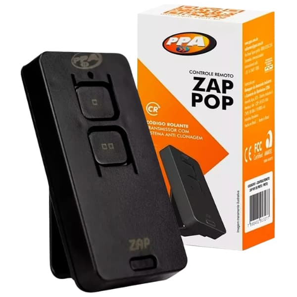 Controle Remoto Tx Zap Pop 433mhz Preto Ppa