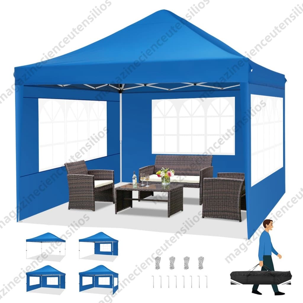 Tenda Gazebo Dobrável Sanfonada Com Parede Lateral 3x3m Branco