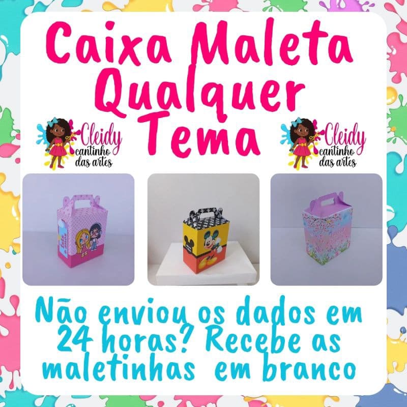 Caixa Maletinha/Caixa Mala Personalizada Qualquer Tema/Pegue e Monte