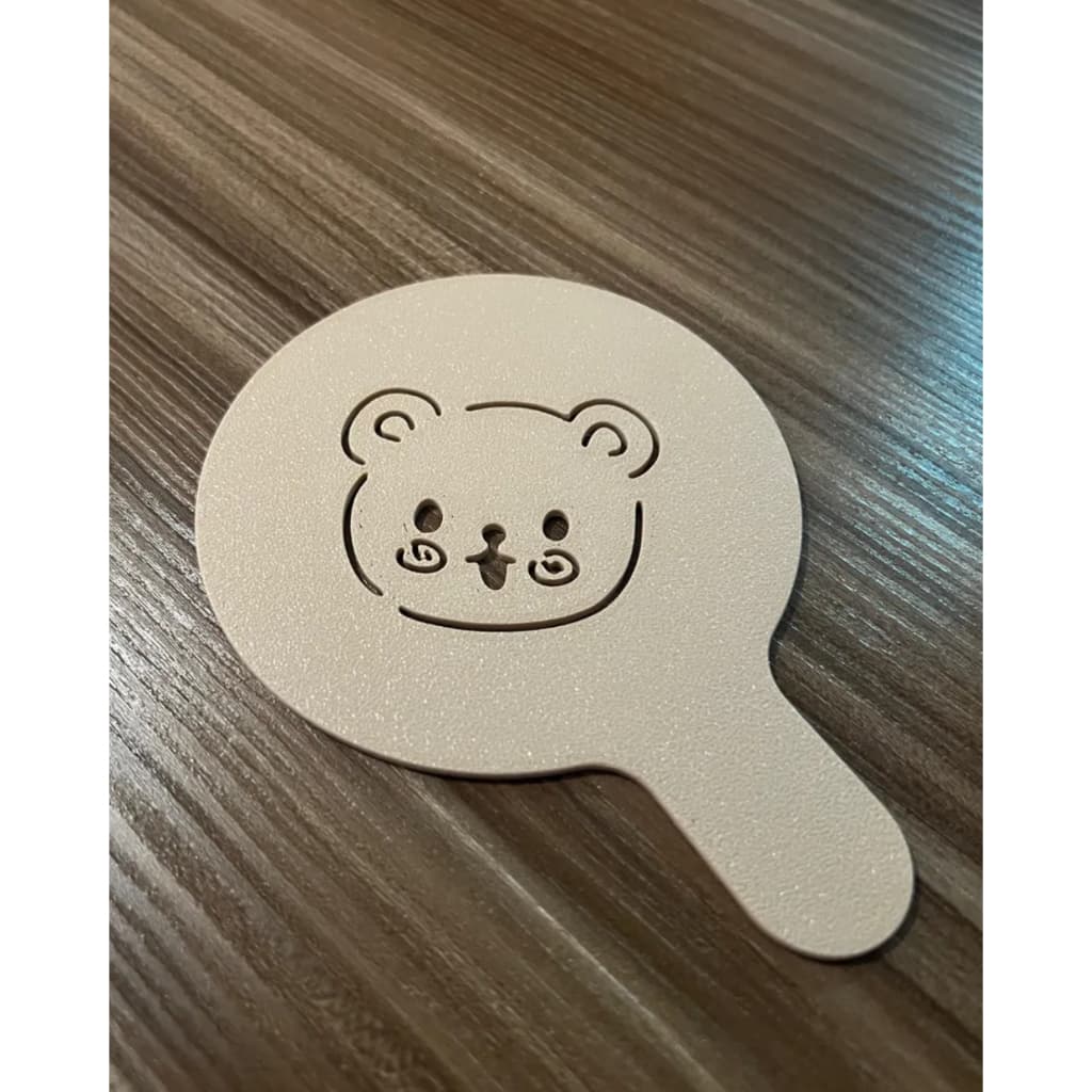 Kit Estêncil Ursinho Para Café Decoração Cappuccino Barista Reutilizável Criativo Fofo