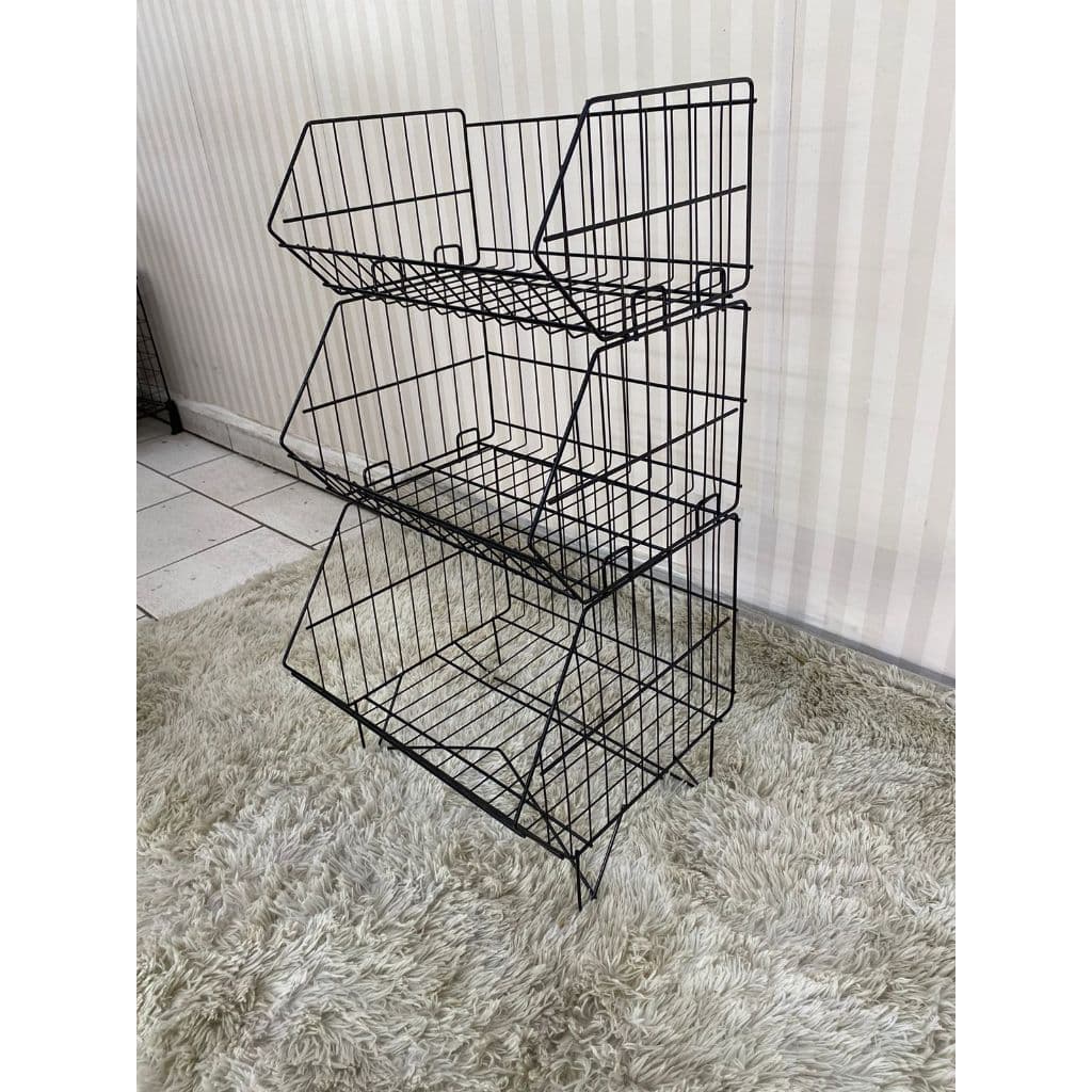 Cesto Organizador Casa Loja Brinquedo Aramado Baby 3 Cesto Empilhável