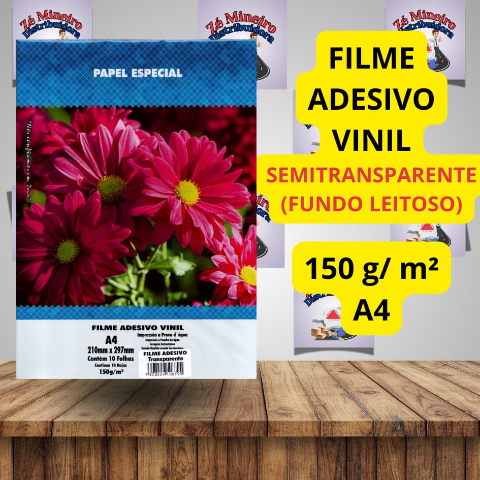 Vinil Adesivo Semitransparente Leitoso 150g A4 Jato de Tinta A Prova d'Água resistente Masterprint