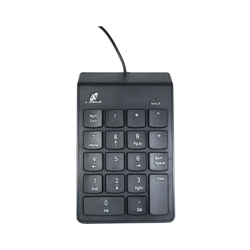 Teclado Numérico USB 18 Teclas X-CELL Preto – Ideal para Notebook, Contadores e Escritório