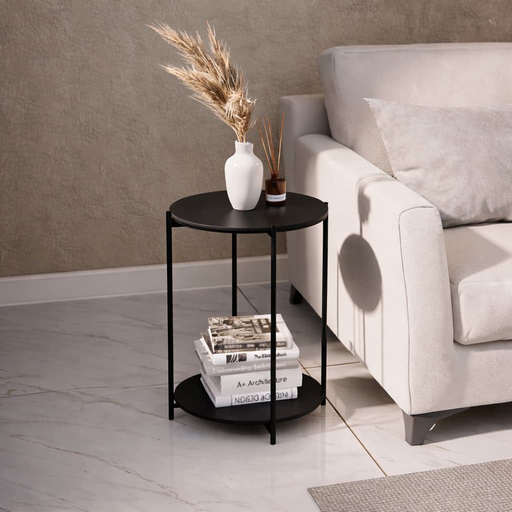 Mesa De Centro Redonda Mesinha Lateral Apoio Cabeceira Sofa Sala