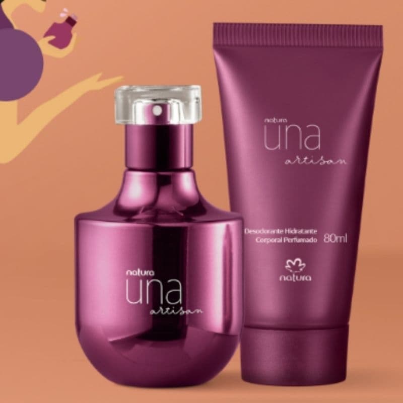 kit Deo Parfum Natura Una Artisan mais Hidratante Corporal 80ml