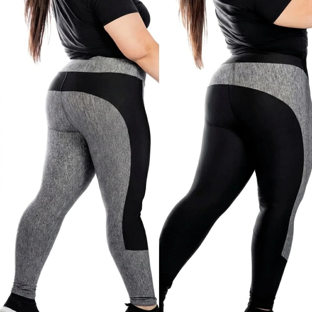 Calça Legging Plus Size Feminina Cós Alto Levanta Bumbum Suplex Academia G1 G2 G3