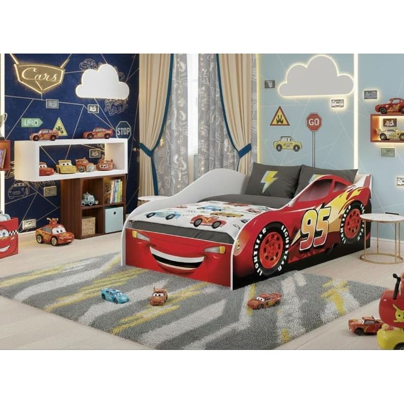 Cama infantil Carro Vermelho Mini Cama Juvenil Menino