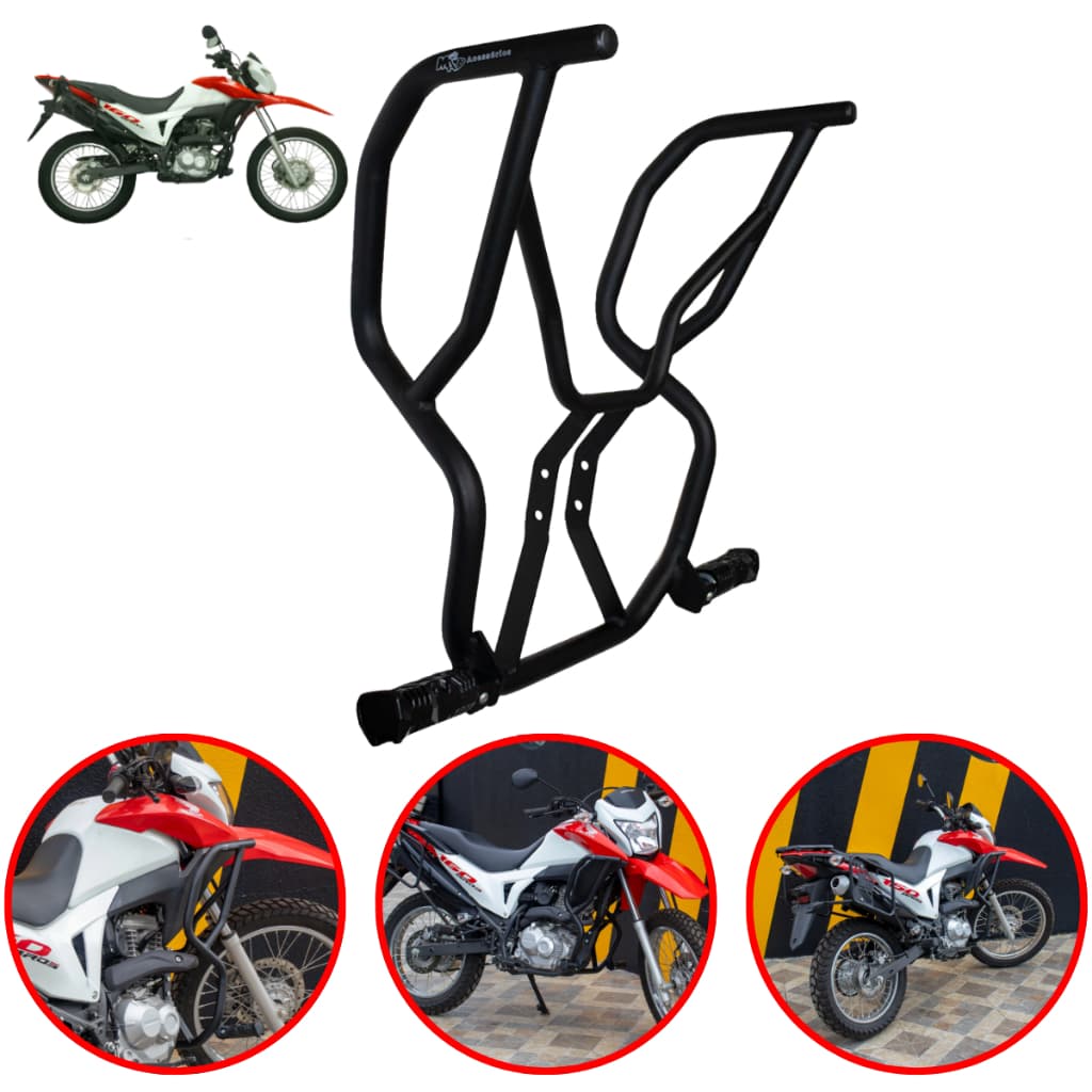 Protetor Carenagem Bros 150/160 2009–2021 c/ Pedaleira Preto Fosco MA