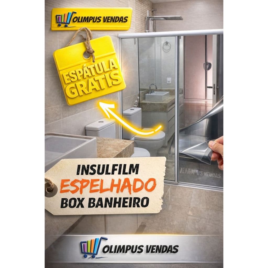 Insulfilm Prata Espelhado 75cm para Vidro Janela Box Blindex Privacidade