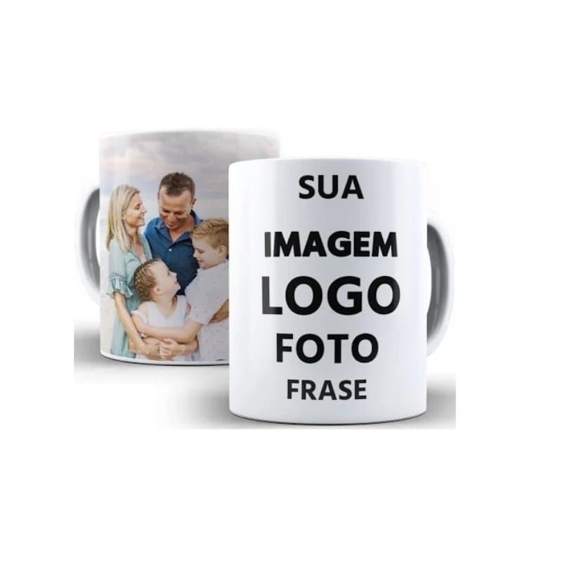 Kit 3 Caneca Personalizada Fotos Logos Frases Polimero 325ml