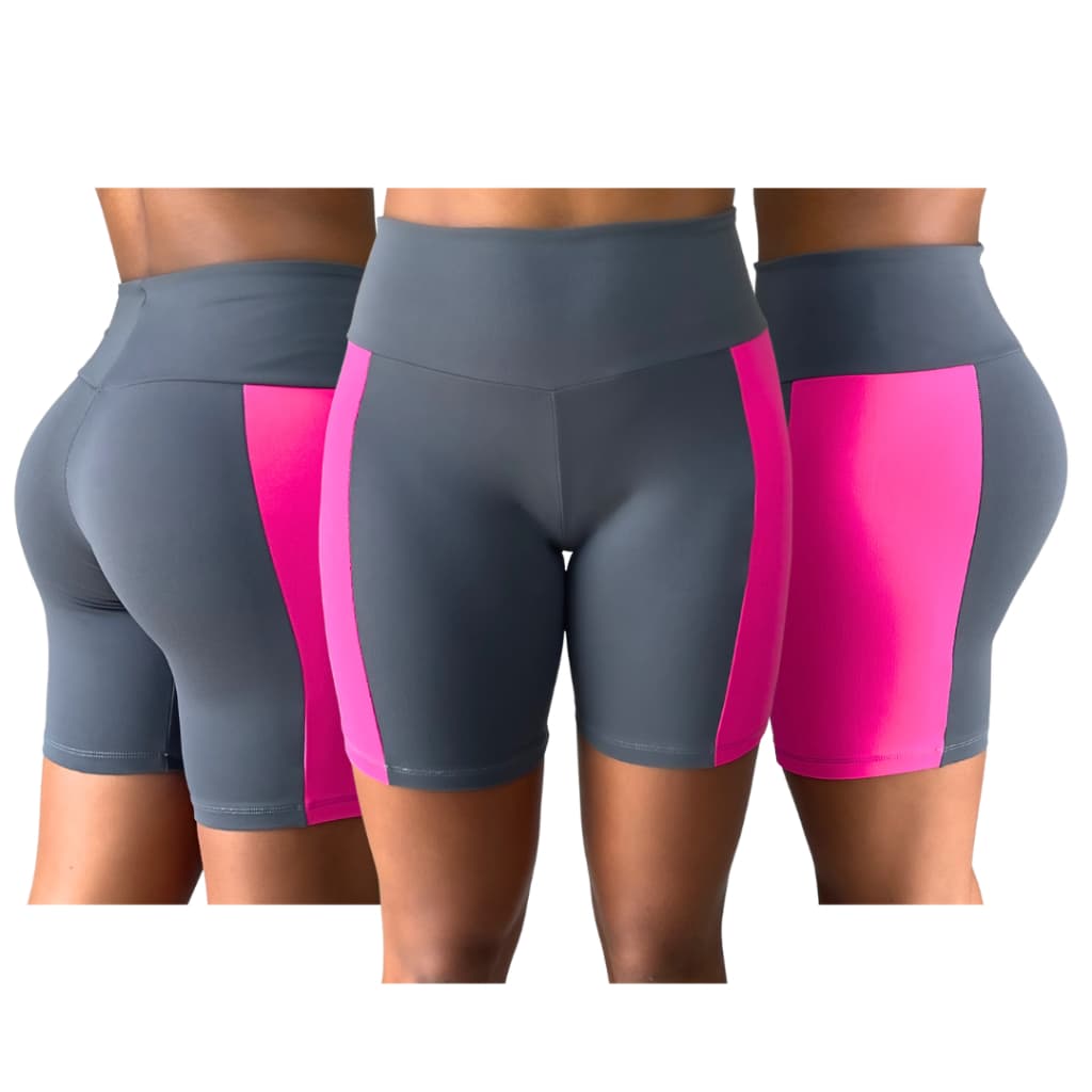 Short Feminino Academia Cintura Alta Fitness Shorts Treino Compressão Ginástica Esportivo Feminino
