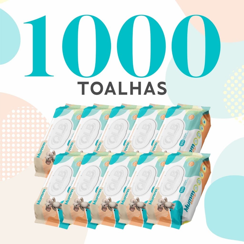 Caixa com 10 Lenços/Toalhas Umedecidas Mumm Baby c/100 Unidades Cada - Tampa FlipTop