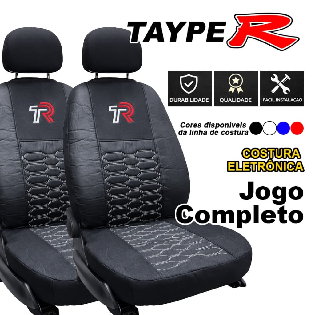 Capa Banco Carro Nylon Costura Eletrônica Fiat Chevrolet Volkswagen Renault Universal Kit