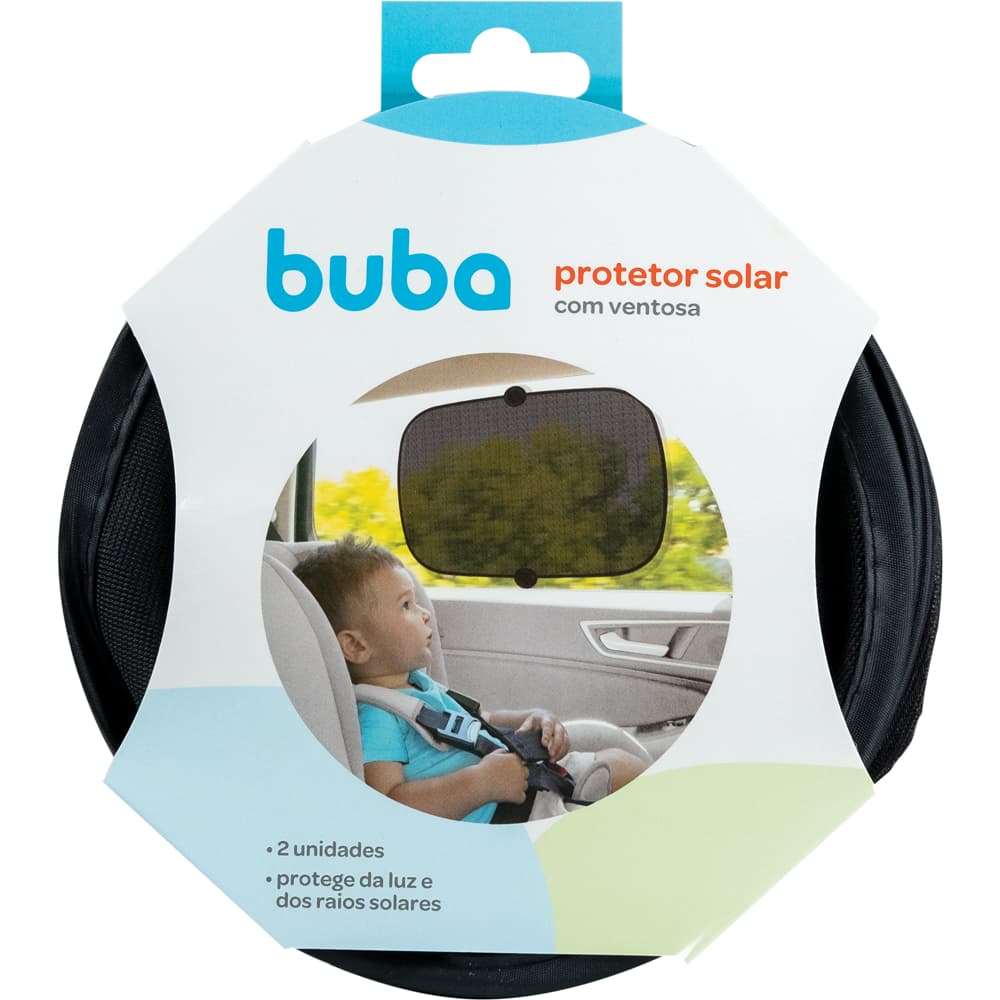 Kit Com 2 Protetores Solares Com Ventosa Infantil Para Carro Protege Sol e Raios Solares Buba 10503