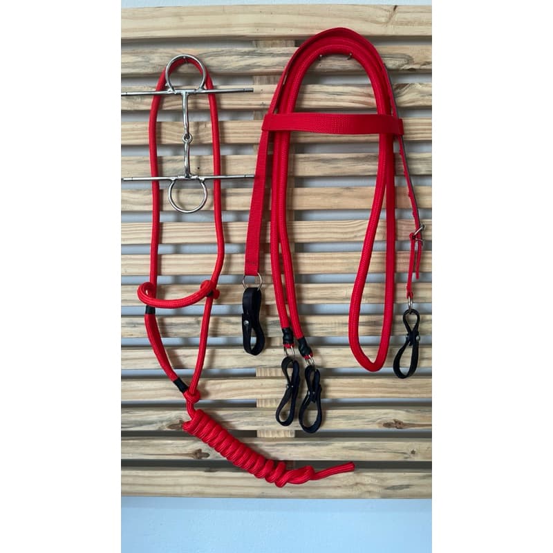 Rédea Para Cavalos+Bridão Inox+Cabeçada Fita+Cabresto
