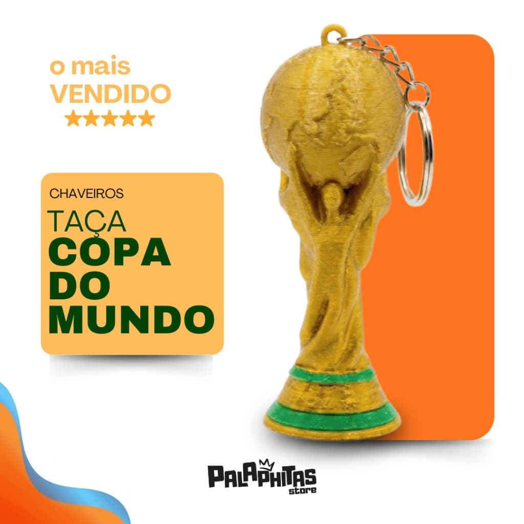 Chaveiros Troféu de Futebol Dourado - A Taça do Campeão!