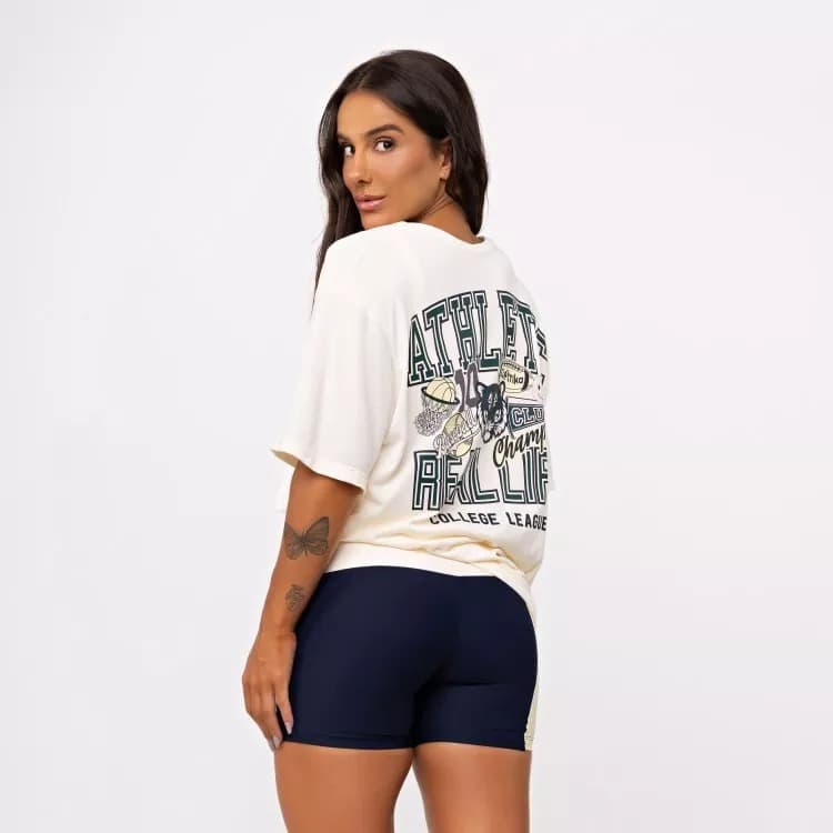 T-Shirt Oversized Sport Vida Real – Camiseta Feminina Fitness Solta Leve e Confortável