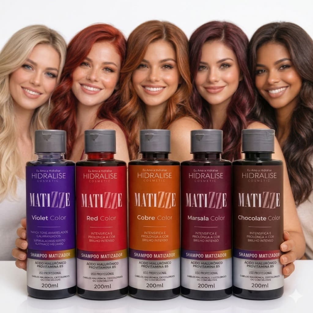 Shampoo Tonalizante Escurecedor S/ Amônia Avelã, Preto, Marsala Loiro Vermelho Ruivo Natural Matizze