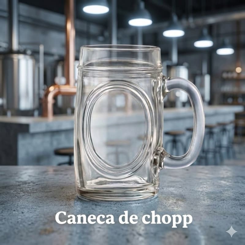 Kit Caneca Vidro 350ml Tradicional para Chopp Cerveja