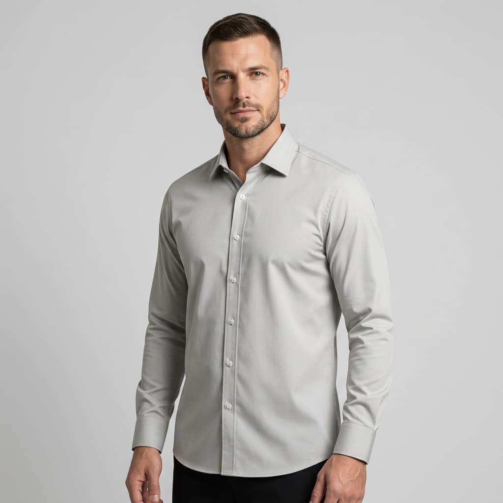 Camisa Masculina Social Elastano Amarrota Camisa Masculina Elastano Premium Social