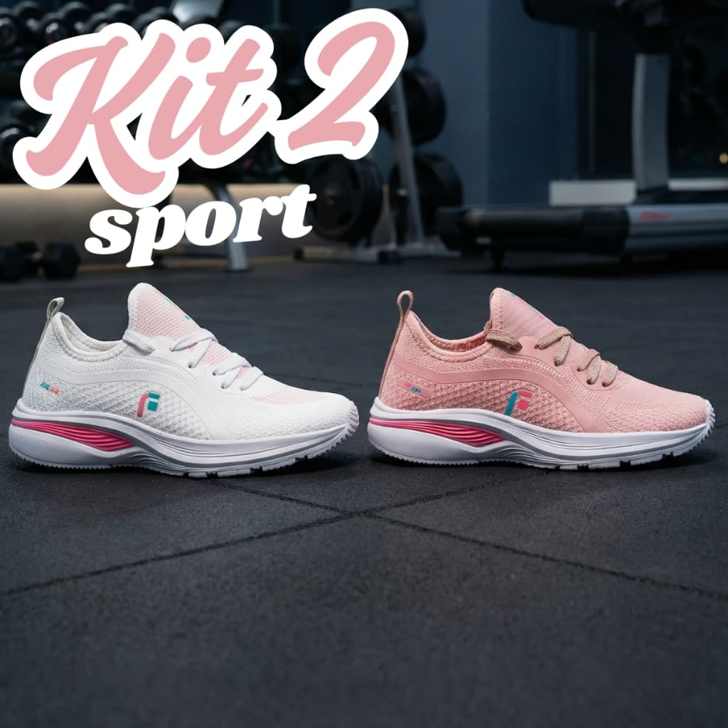 Kit 2 Pares Tênis Feminino Confortável para Corrida e Caminhada Ideal para o Dia a Dia - Jumper