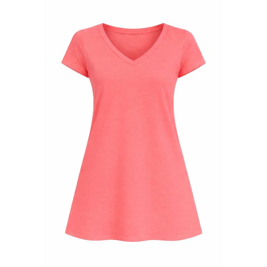 Camisola camisetão algodão alta qualidade, decote v, homewear