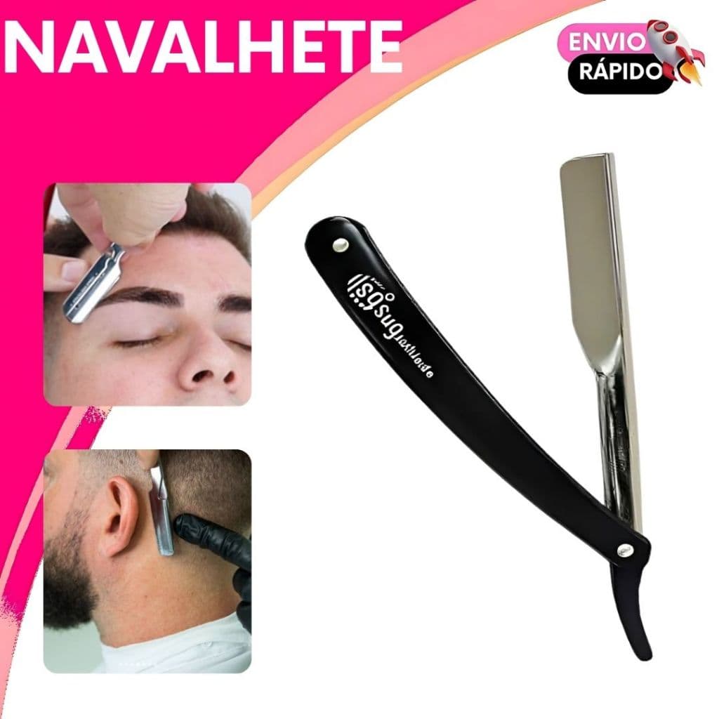 Navalhete SQ Profissional Para Barbear Em Aço Inox Para Barba Pezinho e Sombrancelha