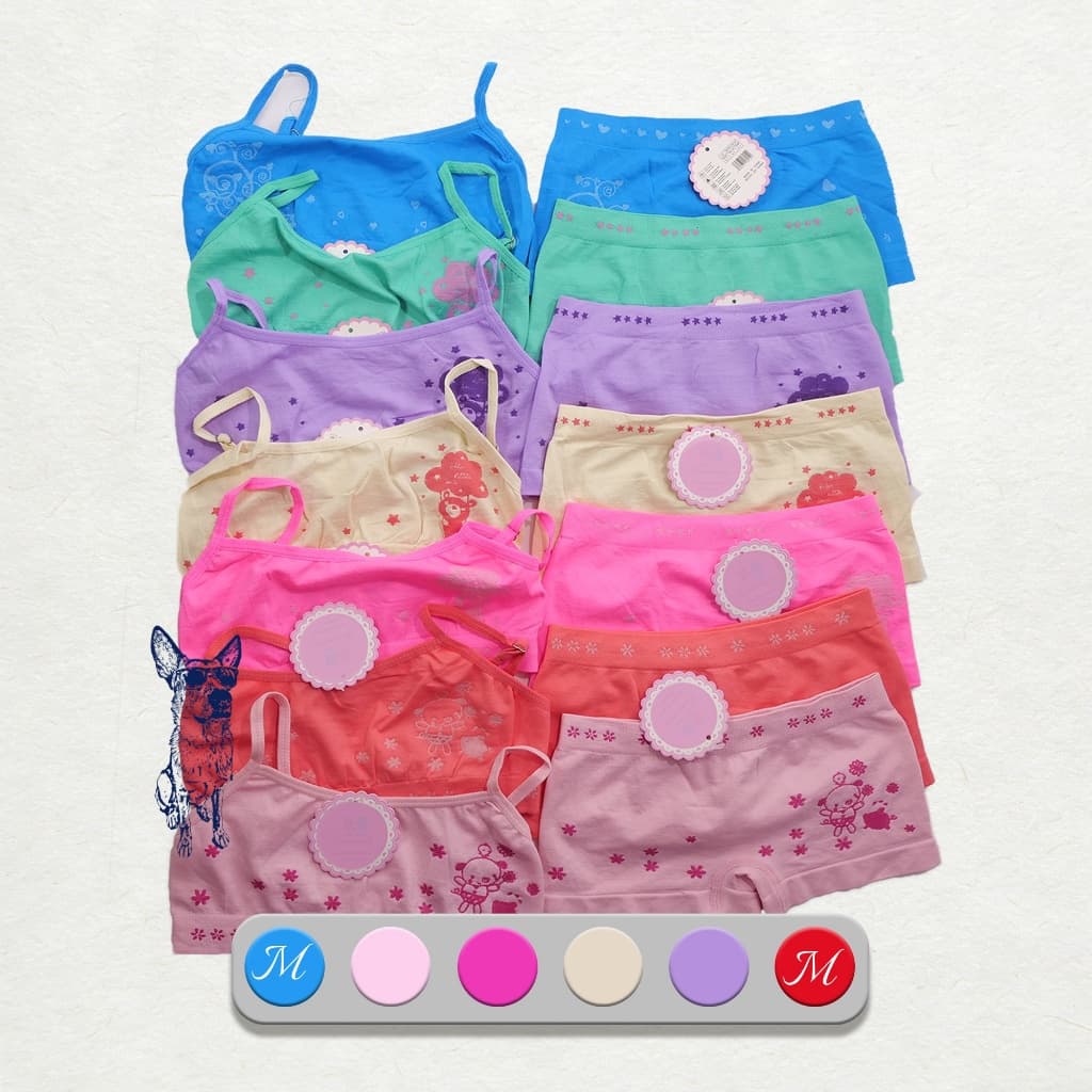 1/2/3/4/5/6 Conjunto infantil MENINA Top alca fina e Calcinha Box.desenho.top cunjunto crianca/1073
