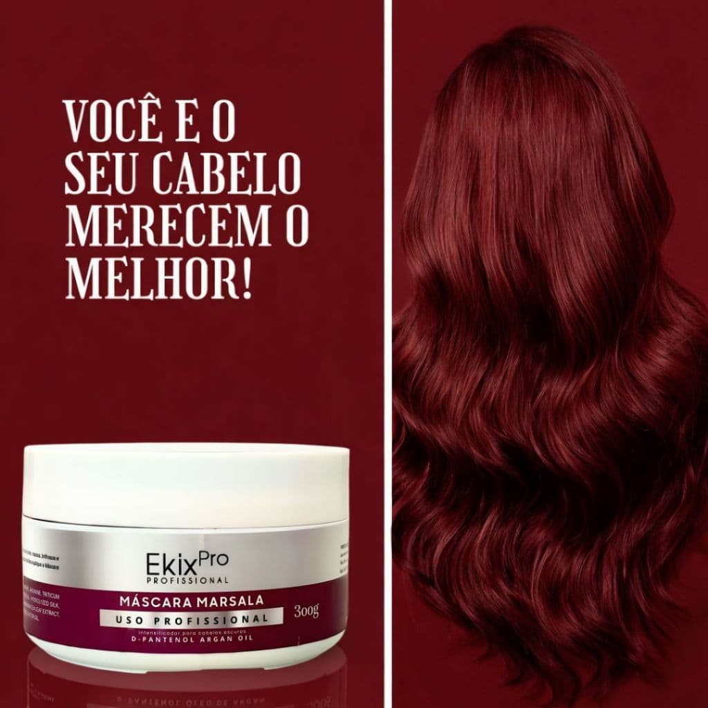 Máscara Profissional Matizadora Marsala Hidratação Profunda Reparação Proteção da Cor