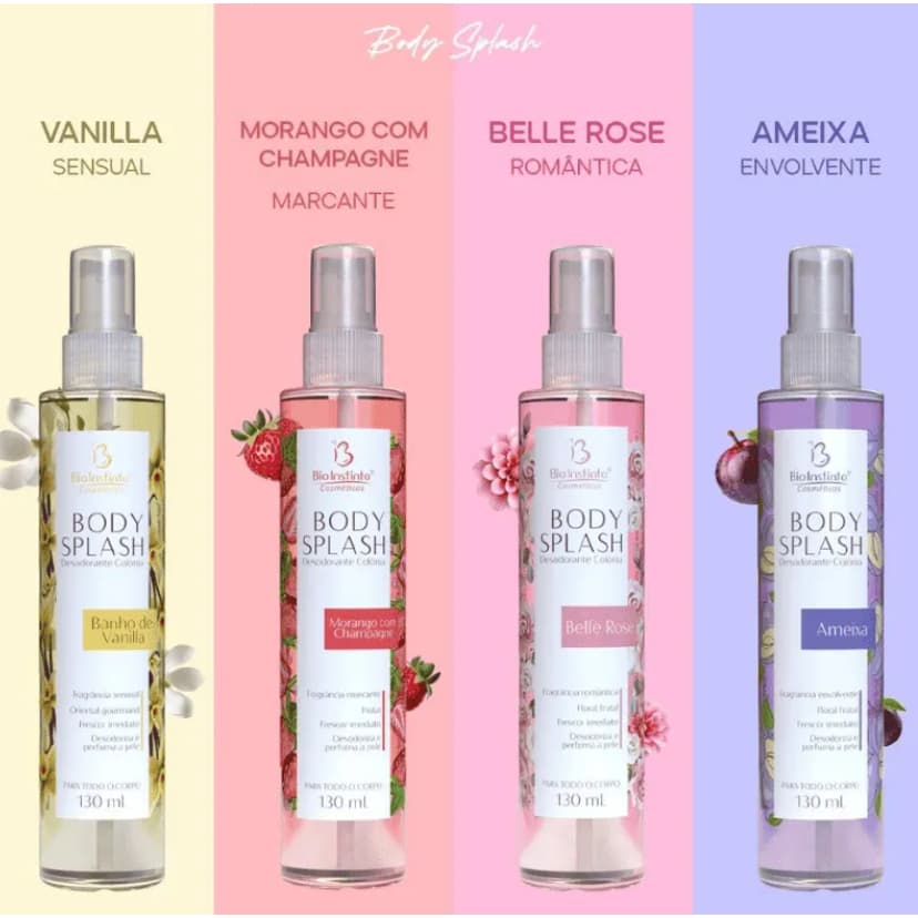 Body Splash Bio Instinto - Várias Fragrâncias Disponíveis